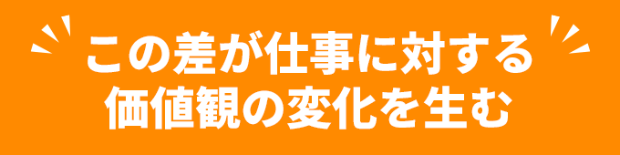 この差が仕事に対する価値観の変化を生む